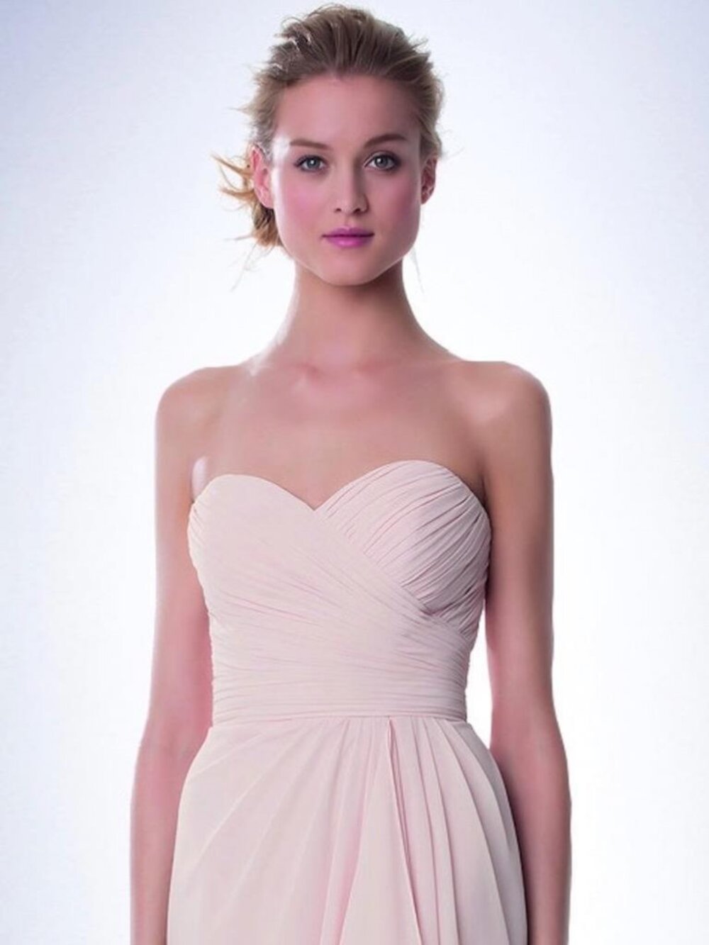 Bill Levkoff 987 Bridesmaid Dress Petal Pink Strapless Long 12